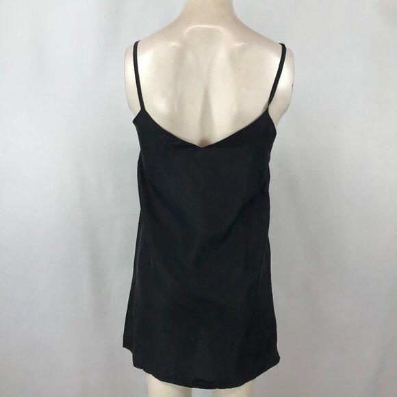 JENNI KAYNE - WOMEN'S SMALL - BLACK SPAGHETTI STRAP V NECK SLIP DRESS - Picture 3 of 4